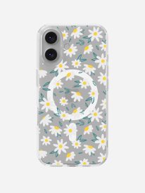 White Daisy Clear Magsafe Clear Phone Case
