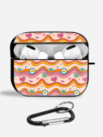 Whimsical Wave Airpods Glass Case