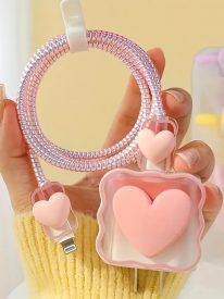 3D Pastel Heart Charger Case & Cable Protector (18W/20W)