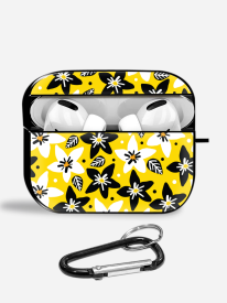 Black/White Floral Pattern Airpods Glass Case