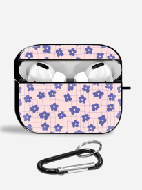 Purple Retro Flower Airpods Glass Case