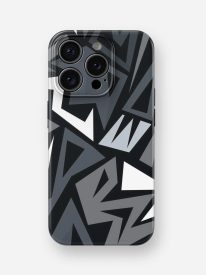 Black/Grey Geometric Pattern Glossy Hard Case