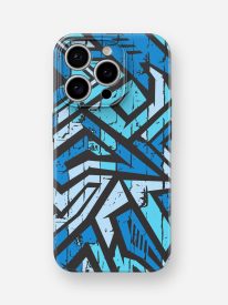 Blue Stripes Geometric Pattern Glossy Hard Case