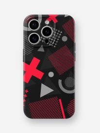 Geometric Black/Red Pattern Glossy Hard Case