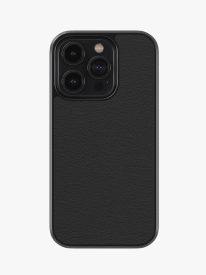 Solid Black Premium Leather Phone Case