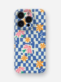 Checkered Bloom Glossy Hard Case