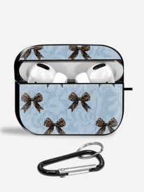 Leopard Bow Charm Aipods Glass Case