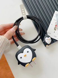 Black Pretty Penguin Charger Case & Cable Protector (18W/20W)