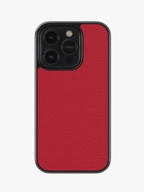 Solid Red Premium Leather Phone Case
