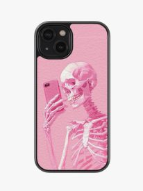 Skeleton Selfie Premium Leather Phone Case